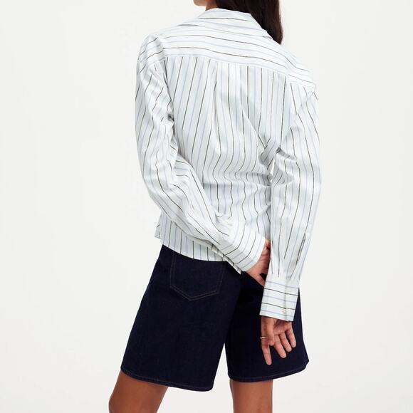 Madewell White Striped Button Down Shirt - Picture 3 of 12